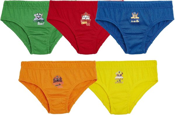 Paw Patrol Boys Pants, Pack of 5 Briefs With Mighty Pups Print Marshall Chase Paw Patrol, 100% Soft Cotton Boys Underwear, Gifts For Boys Toddlers Age 18 Months - 7 Years - Image 5