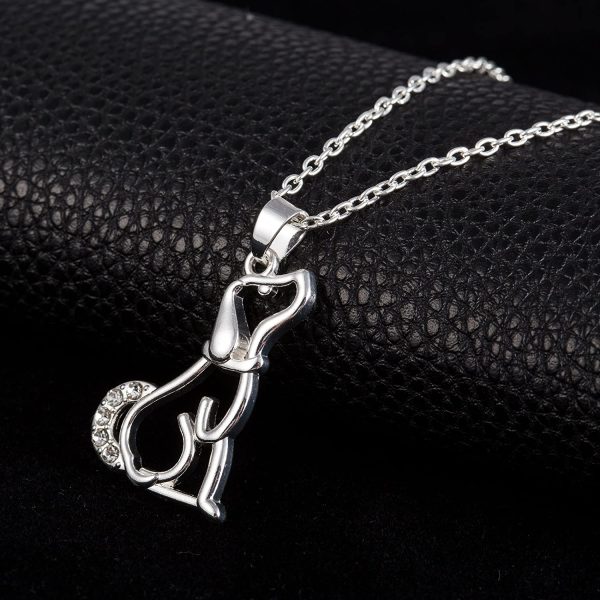 Lovely Silver Crystal Sitting Dog Puppy Pendant Necklace for Men Women Girls Boys Animal Jewelry - Image 7