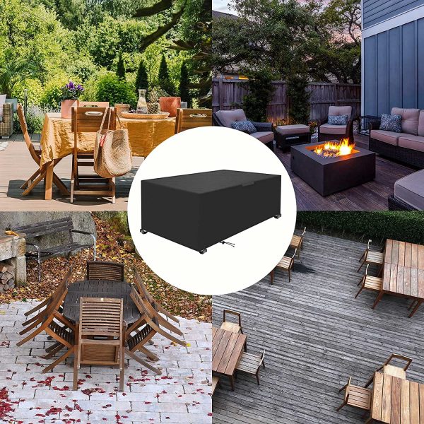 Garden Furniture Cover,Rattan Cube Set Cover,Cube Table Cover 420D Heavy Duty Oxford Fabric Patio Set Cover Rattan Furniture Cover for Cube Set,Patio,Outdoor 123 X 123 X 74cm - Image 6