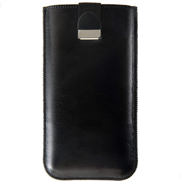 Black Leather Cover for iPhone 13 Mini, Soft Lined Case Sleeve - Image 6