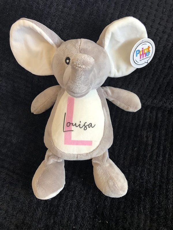 Personalised Elephant Soft Toy with Name & Initial, Customisable Baby Gift, New Baby Gift, Newborn Baby Gift, Baby Boy, Baby Girl, Custom Teddy Bear, Keepsake, Baby Shower Gift, Christening Gift - Image 2