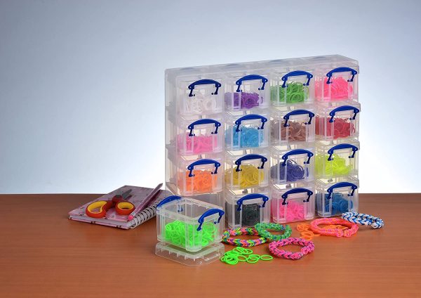 Really Useful Organiser, 16 x 0.14 Litre Storage Boxes in a Clear Plastic Organiser and Clear Boxes - Image 2