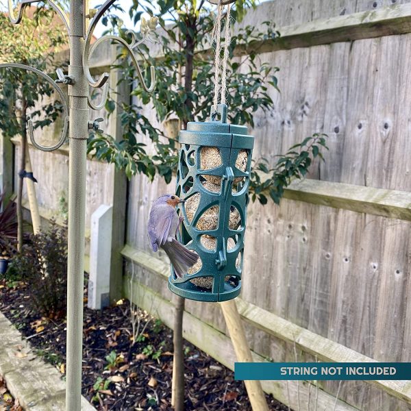 Eco Friendly Bird Feeder with 3 Suet Balls Included - Recycled Plastic Hanging Feeders for Garden Birds- Attracting Tits, Finches, Robins & many more Wild Birds