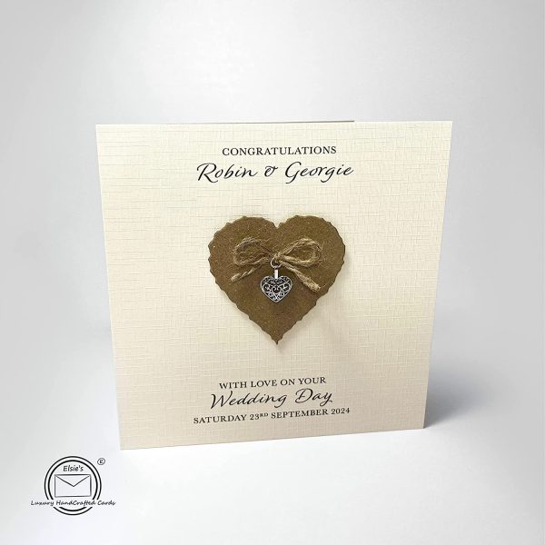 Personalsied Wedding Day Card Luxury - Handmade UK