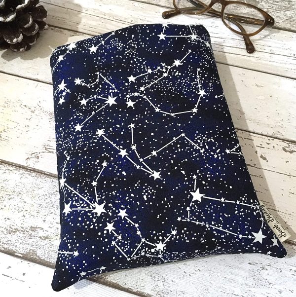 Constellations Book Buddy - Glow in the Dark, Small Medium Large Padded Paperback Pouch - Image 4