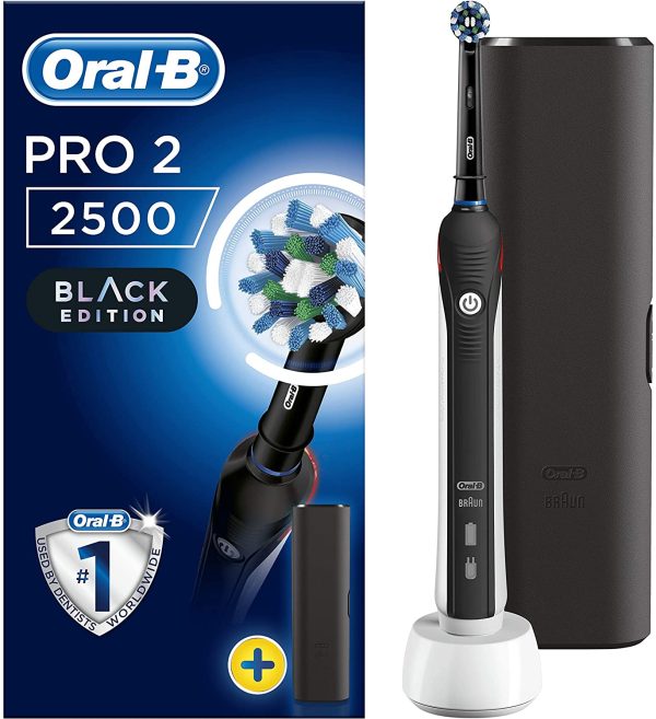 Oral-B Pro 2500 Electric Rechargeable Toothbrush Powered By Braun - Black