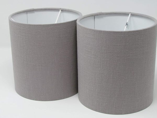 Handmade Linen Textured Fabric Drum Lampshade Lightshade Choice of Colours - Image 9