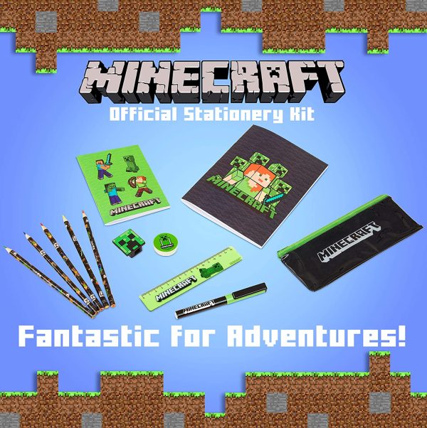 Minecraft Stationery Set, Back to School Supplies, Notebook & Pencil Case Set, Official Merchandise