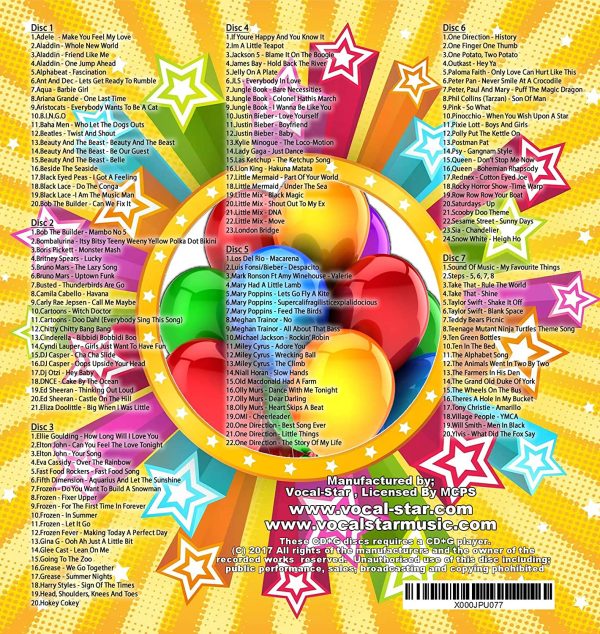 Karaoke CD Disc Set With Words - Kids Children`s Disney Pop 150 Songs - 7 CDG Discs By Vocal-Star - Image 3