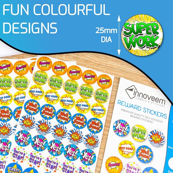 Innoveem Reward Stickers For Children - Teacher Stickers With A Great Selection Of Designs To Praise & Merit Good Work & Behaviour - Easy Peel With Strong Adhesive Glue [200 Pack] - Image 8