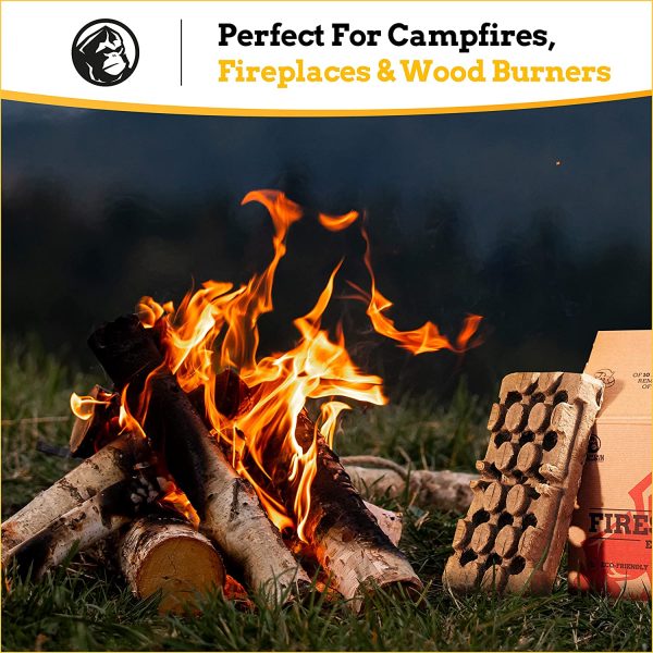 MOUNTAIN GRILLERS Natural Fire Starter For Indoor & Outdoor - Eco & Odorless Fire Builders - Ultimate BBQ Burners - Perfect Fire Lighter For Wood Stove, Fireplace & Open Fires - Image 3