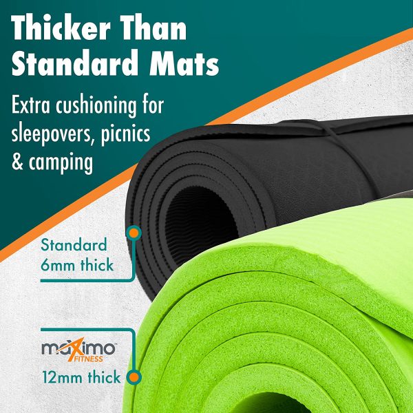 Maximo Exercise Mat - Multi-Purpose 183cm x 60cm Extra Thick Yoga Mats for Men, Women & Kids - Ideal for Pilates, Sit-Ups, Planks, Stretching, Push-ups & Exercise - Home Gym Accessories - Image 6