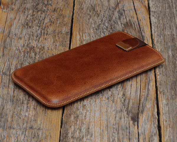 Italian Leather Case for iPhone 13/13 Pro, Pouch with Magnetic Pull Band - Image 5