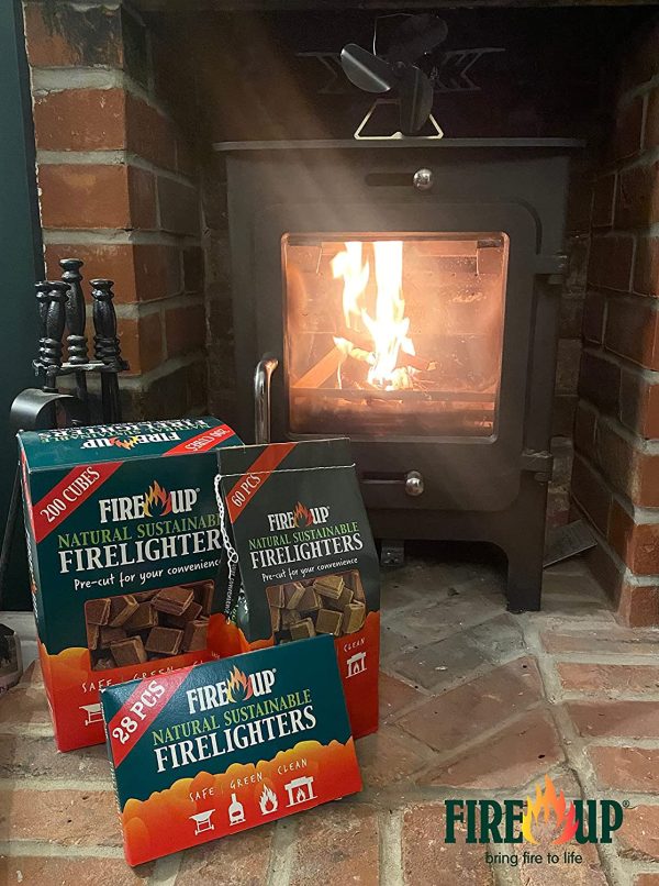 FIREUP Sustainable Firelighters 28's, Natural, (Pack of 28) - Image 7