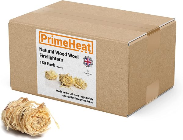 PrimeHeat 100x Firelighters, Natural Eco Wood Wool Firelighters ?C Fire Starters for Log Burners, Stoves, BBQ??s, Pizza Ovens & Smokers. Made in The UK (100 Pack (Approx)) - Image 5