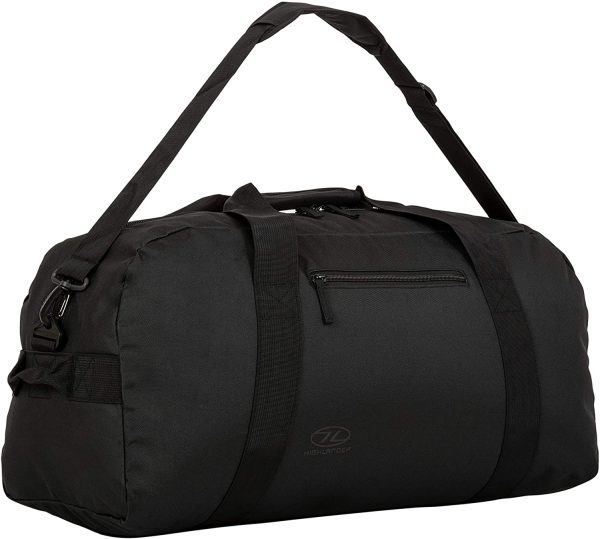 Highlander Cargo Bag 65L Durable Canvas Holdall ideal for Travel or as a Sport Duffle Bag