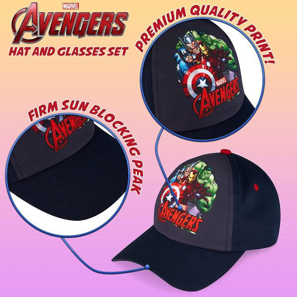 MARVEL Baseball Cap, Spiderman Sunglasses & Boys Caps, Kids Sunglasses & Sun Hat Summer Set, Avengers Gifts for Boys - Image 5