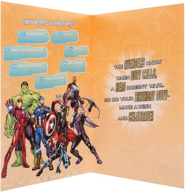 Marvel's Avengers Birthday Card for Kids from  - With Activity