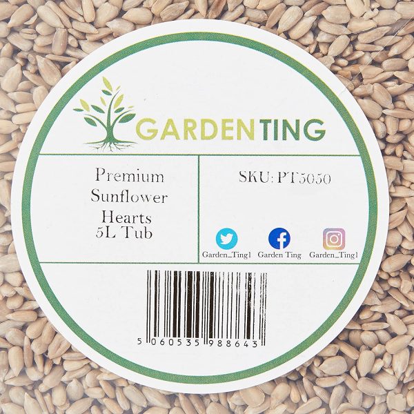 Garden Ting Sunflower Hearts Wild Bird Food Tub, 5 Litre - Image 3