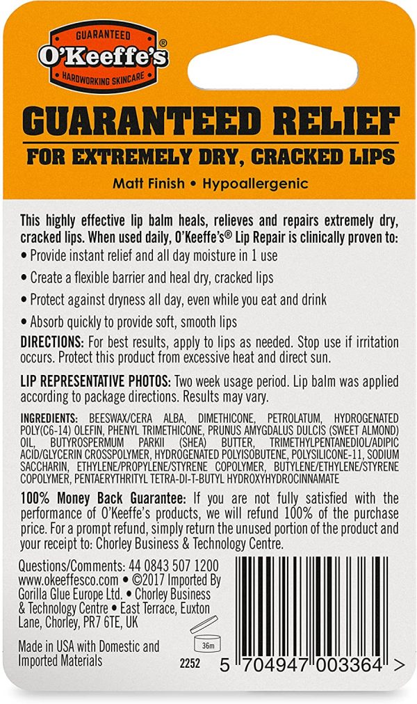 O'Keeffe's Lip Repair Unscented Lip Balm 4.2 g - Image 6