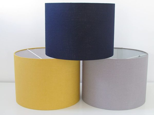 Handmade Linen Textured Fabric Drum Lampshade Lightshade Choice of Colours - Image 3