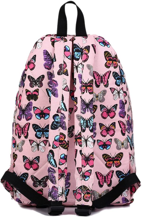 Miss LuLu Dog Polka Dot Flower Butterfly Plain Retro Fashion Backpack Rucksack School Bags