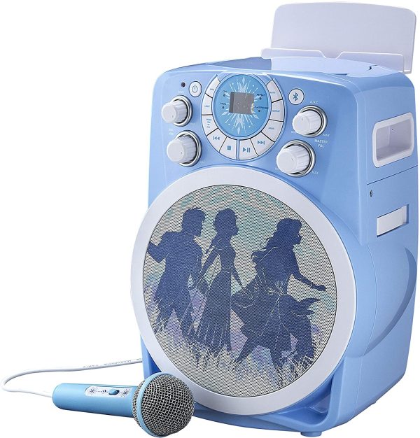 Frozen 2 Bluetooth CDG Karaoke Machine with LED Disco Party Lights, Built in Microphone for Kids, Portable Bluetooth Speaker, Avc, CDG Disks, Compatible with mobiles, tablets & TV - Image 2