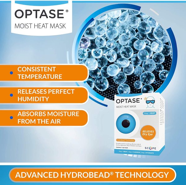 Optase Moist Heat Eye Mask - Washable and Reusable Heated Gel Eye Mask - HydroBead Technology for Dry Eye Relief - Image 7