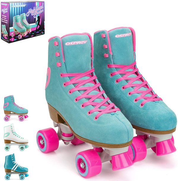 Osprey Retro Quad Roller Skates for Adults ?C Women's Lace Up High Top Roller Boots - Multiple Designs - Image 2