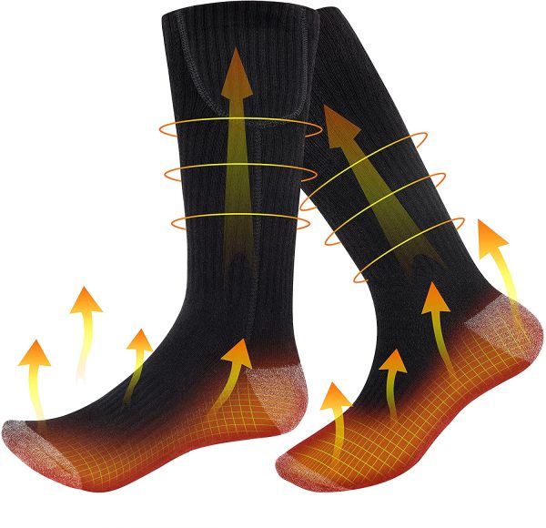 Heated Socks for Men Women, Electric Socks with 4200mAh Rechargeable Battery, 3-Gear Breathable Foot Boot Cotton Thermal Socks for Climbing Hiking Skiing - Image 3