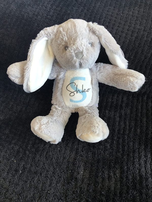 Personalised Bunny Rabbit Soft Toy with Name & Initial, Customisable Baby Gift, New Baby Gift, Newborn Baby Gift, Baby Boy, Baby Girl, Custom Teddy Bear, Keepsake, Baby Shower Gift, Christening Gift, Easter Bunny, Easter Gift - Image 7