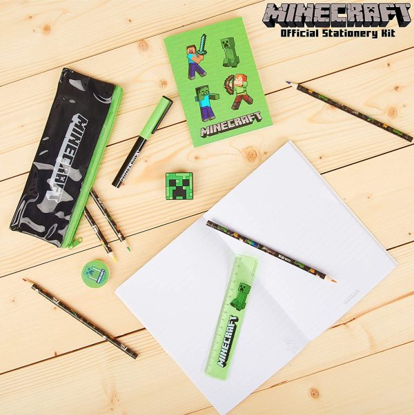 Minecraft Stationery Set, Back to School Supplies, Notebook & Pencil Case Set, Official Merchandise - Image 3