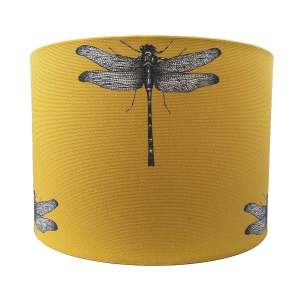 Handmade Lampshade Azure Ochre Mustard Dragonfly Birds Floral | 20cm | 30cm | 40cm | Table Floor Ceiling light-shades - Image 5