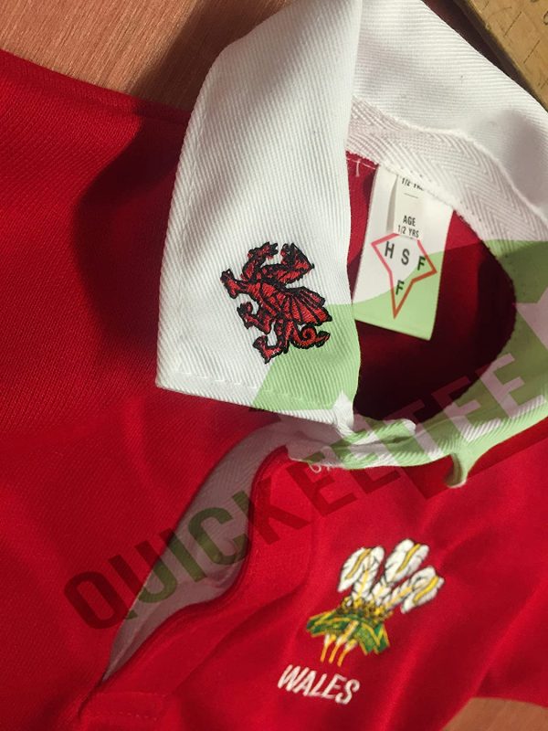 HSF/QuickeeTee Childrens Welsh Wales Cymru Tops 6 Nations World Cup Kids Full Sleeve Rugby Retro Shirts ?? - Image 2