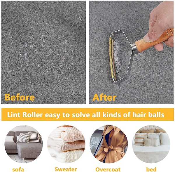 Portable Lint Remover Carpet, Lint Roller 1Pc Lint Cleaner Pro Clothes Brush Lint rolled,  Debobbler Clothes Fuzz Shaver Reusable Double Sided Fabric Shaver Sweater Woven Coat, Pet Hair - Image 2