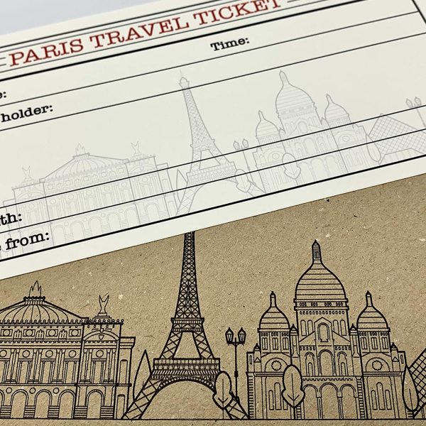 Paris Travel Ticket and Envelope (DIY). Paris themed (DIY) ticket surprise holiday gift. - Image 2