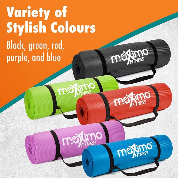 Maximo Exercise Mat - Multi-Purpose 183cm x 60cm Extra Thick Yoga Mats for Men, Women & Kids - Ideal for Pilates, Sit-Ups, Planks, Stretching, Push-ups & Exercise - Home Gym Accessories - Image 4