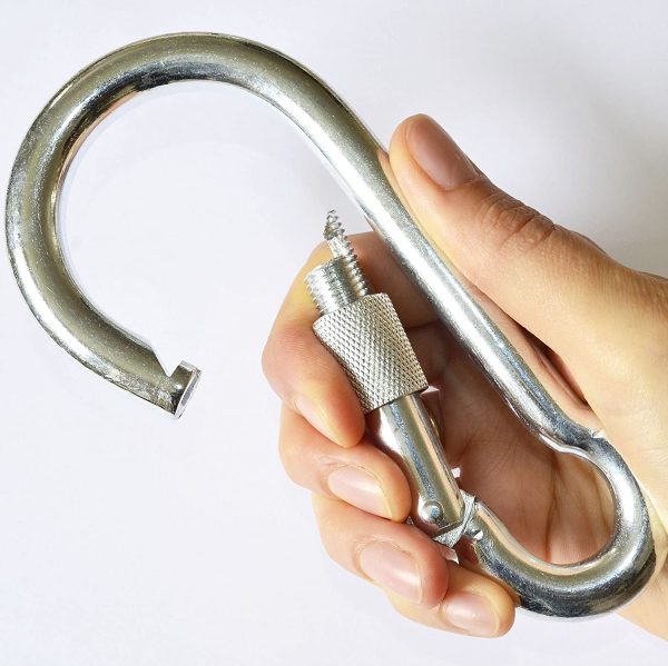 Simply the Best LARGE HARDWARE Carabiner SNAP HOOK Clip with SCREW LOCK ~ 13mm x 160mm Long ~ Working Load: 600kg ~ MEGA STRONG for Sporting Activities and Heavy Duty Jobs - Image 2