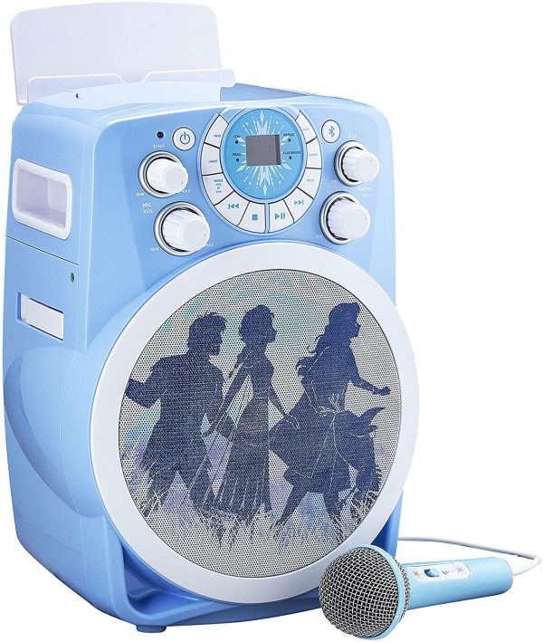 Frozen 2 Bluetooth CDG Karaoke Machine with LED Disco Party Lights, Built in Microphone for Kids, Portable Bluetooth Speaker, Avc, CDG Disks, Compatible with mobiles, tablets & TV - Image 6