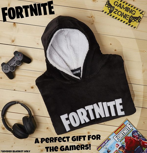 Fortnite Hoodie for Boys, Oversized Hoodie Sweatshirt Blanket, Super Soft Fleece Dressing Gown, Warm Comfortable Hooded Robe, Gifts for Gamers Boys Girls Teens 7-14 Years - Image 4