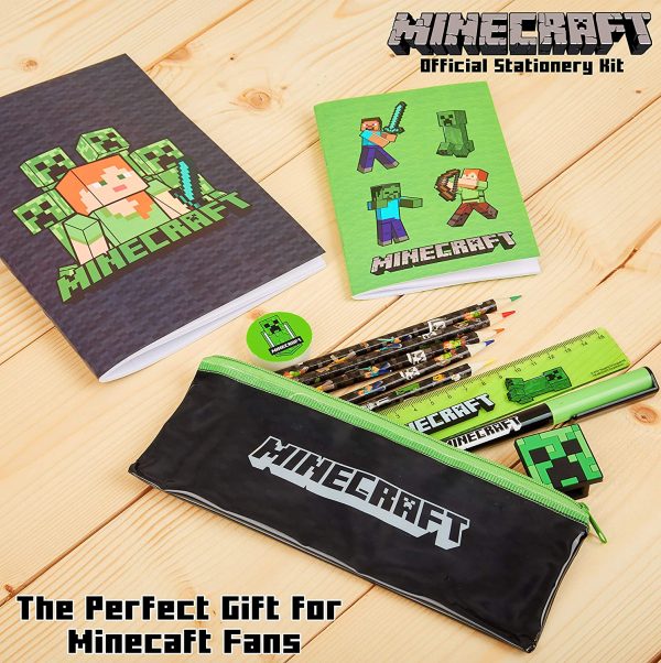 Minecraft Stationery Set, Back to School Supplies, Notebook & Pencil Case Set, Official Merchandise - Image 4