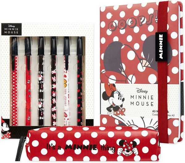 Disney Notebook, Pencil Case & Pen Set, Girls School Supplies, Minnie Mouse Gifts For Girls - Image 3