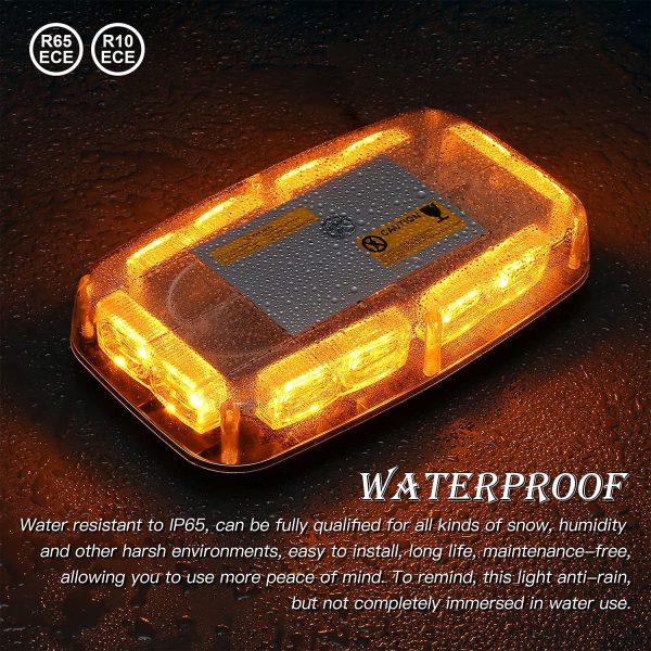 Hawkeye Warning Light bar, Strobe Beacon Rotating Flashing Warning Lights,Car Emergency Lights Waterproof Recovery Strobe Light Bar with Magnetic Base for Vehicle Agriculture Machinery (Model 2) - Image 6