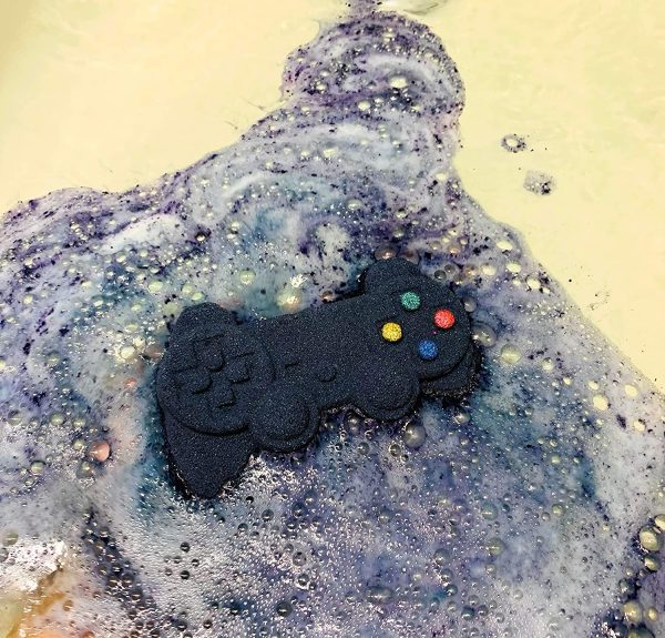 Controller handmade Bath Bomb (Mystery); black bath bomb, boy kid bath bomb, game ; handmade; football, unique special fun christmas gift - Image 4