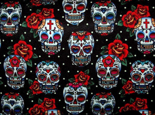 Day of the Dead Messenger Bag, Sugar Skull Shoulder Bag, Choose your Bag Colour, See Description - Image 3