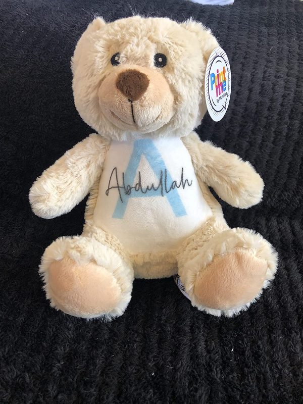 Personalised Teddy Bear Soft Toy with Name & Initial, Customisable Baby Gift, New Baby Gift, Newborn Baby Gift, Baby Boy, Baby Girl, Custom Teddy Bear, Keepsake, Baby Shower Gift, Christening Gift - Image 6