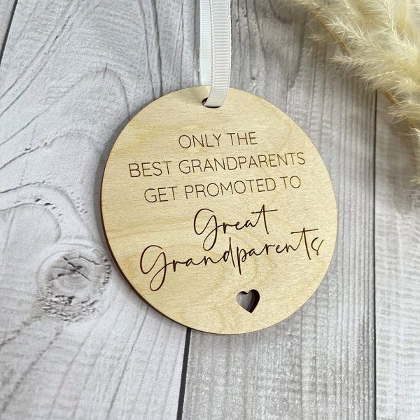 Only the Grandparents get promoted to Great Grandparents wooden engraved hanging sign, Pregnancy Announcement - Image 3