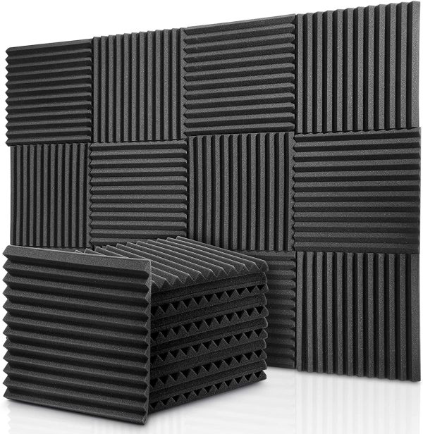 Donner 12-Pack Acoustic Foam Panels Wedges, Fireproof Soundproofing Foam Noise Cancelling Foam for Studios, Recording Studios, Offices, Home Studios 1???? x 12???? x 12???? - Image 2