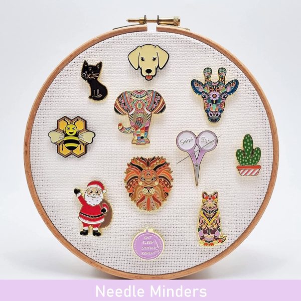 Meloca Designs Mandala Elephant Needle Minder for Cross Stitch, Embroidery, Sewing, Quilting, Needlework and Haberdashery