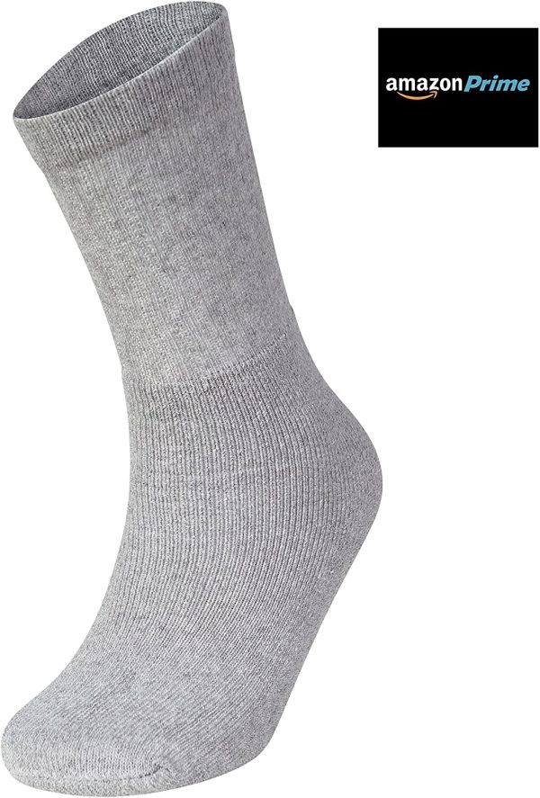 Kensington? 10 Pairs Men Sport Socks Size 6-11 Thick Cotton Cushion Crew Compression Ankle Large Pack For Under Trainer Blister Armour Black White Colour - Image 3